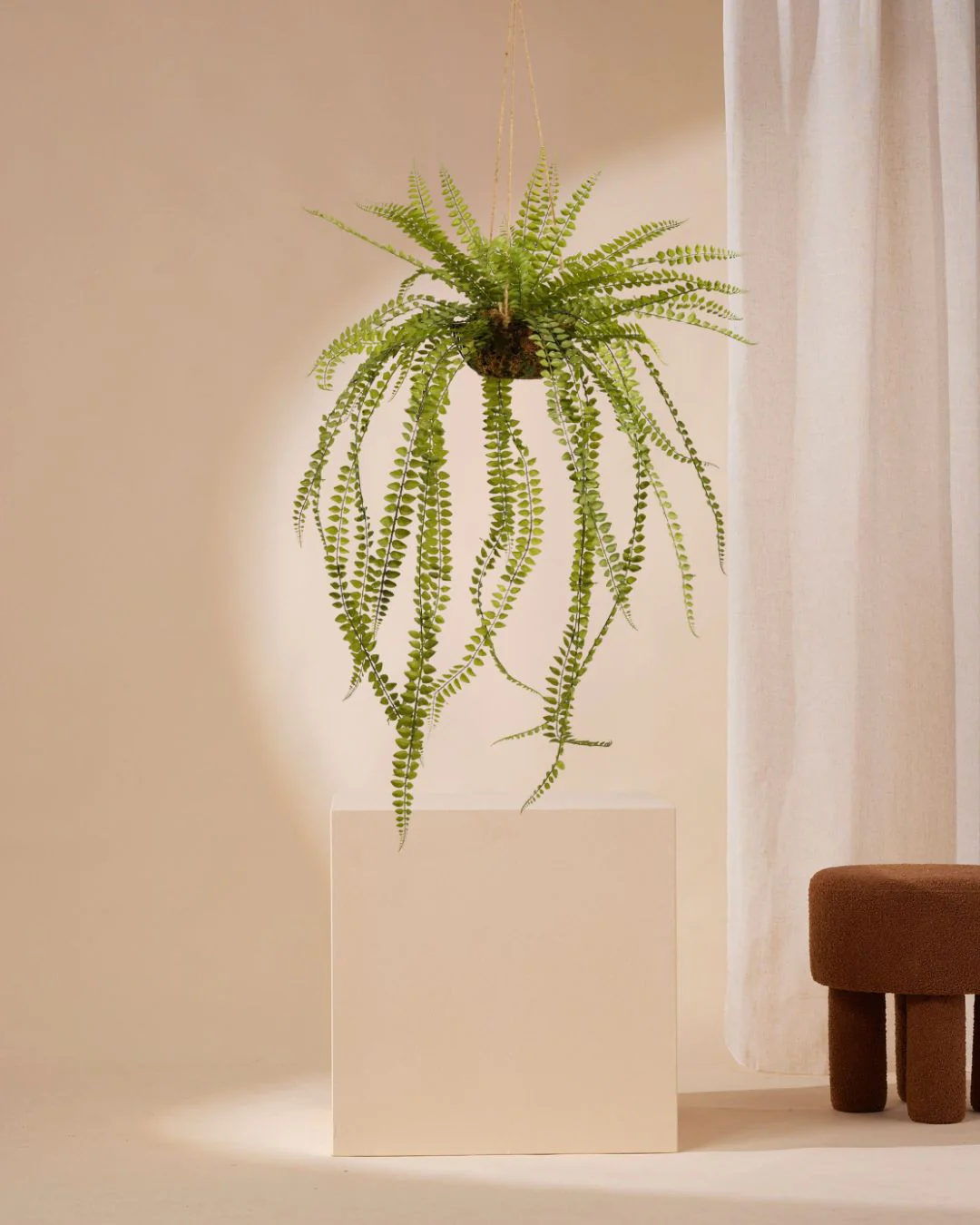 Kunst hangplant varen 130 cm in mand - Image 3