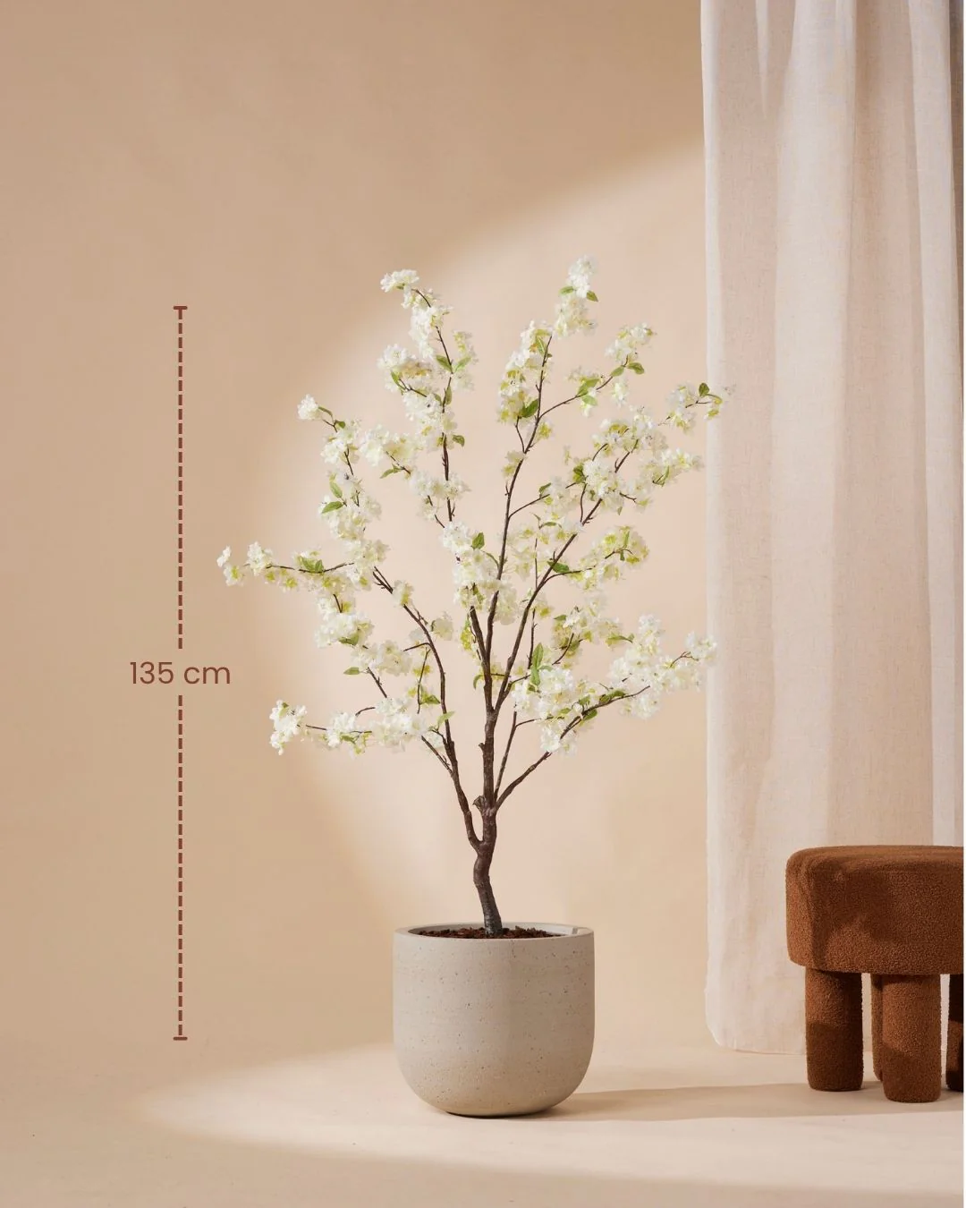 Kunstboom Cherry blossom wit 135 cm - Image 4