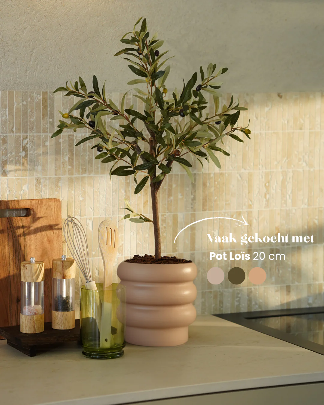 Kunstboompje Olijf 65 cm - Image 3